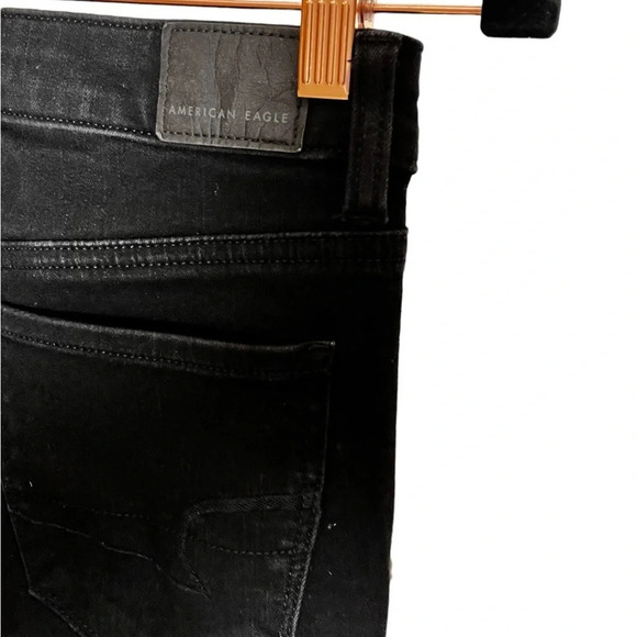 American eagle high rise black skinny jeans size 0 short in excellent condition​ - Picture 6 of 6